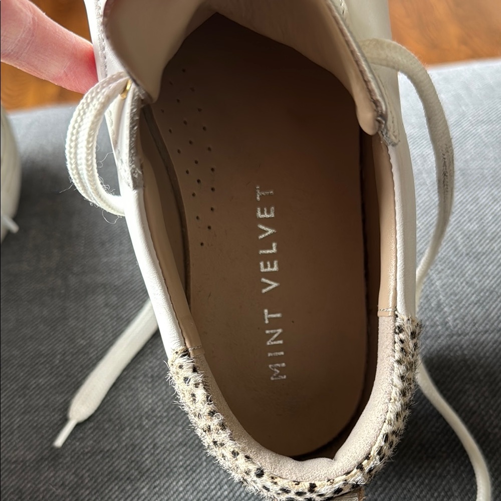 Mint Velvet Women's White Leather Sneakers - Picture 10 of 14